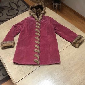 Dennis basso leather and fur jacket